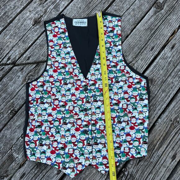 Vintage Holiday Snowman Vest - Fun Festive Party Wear - Picture 3 of 6